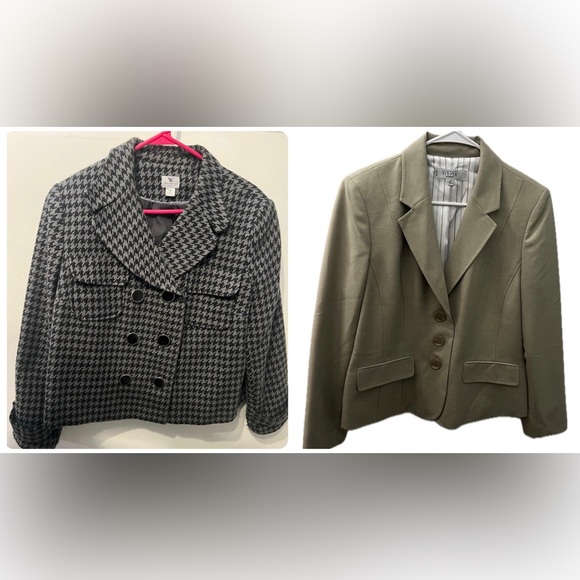 Custom Variety Pack Jackets & Blazers - Worthington & Kasper Blazer Bundle – Houndstooth XL + Olive 12P